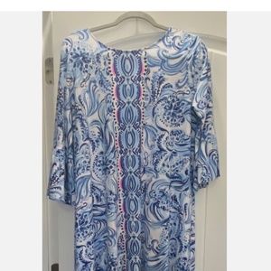 LILLY PULITZER OPHELIA STRETCH DRESS NWOT XL BLUE WHITE NLA HTF